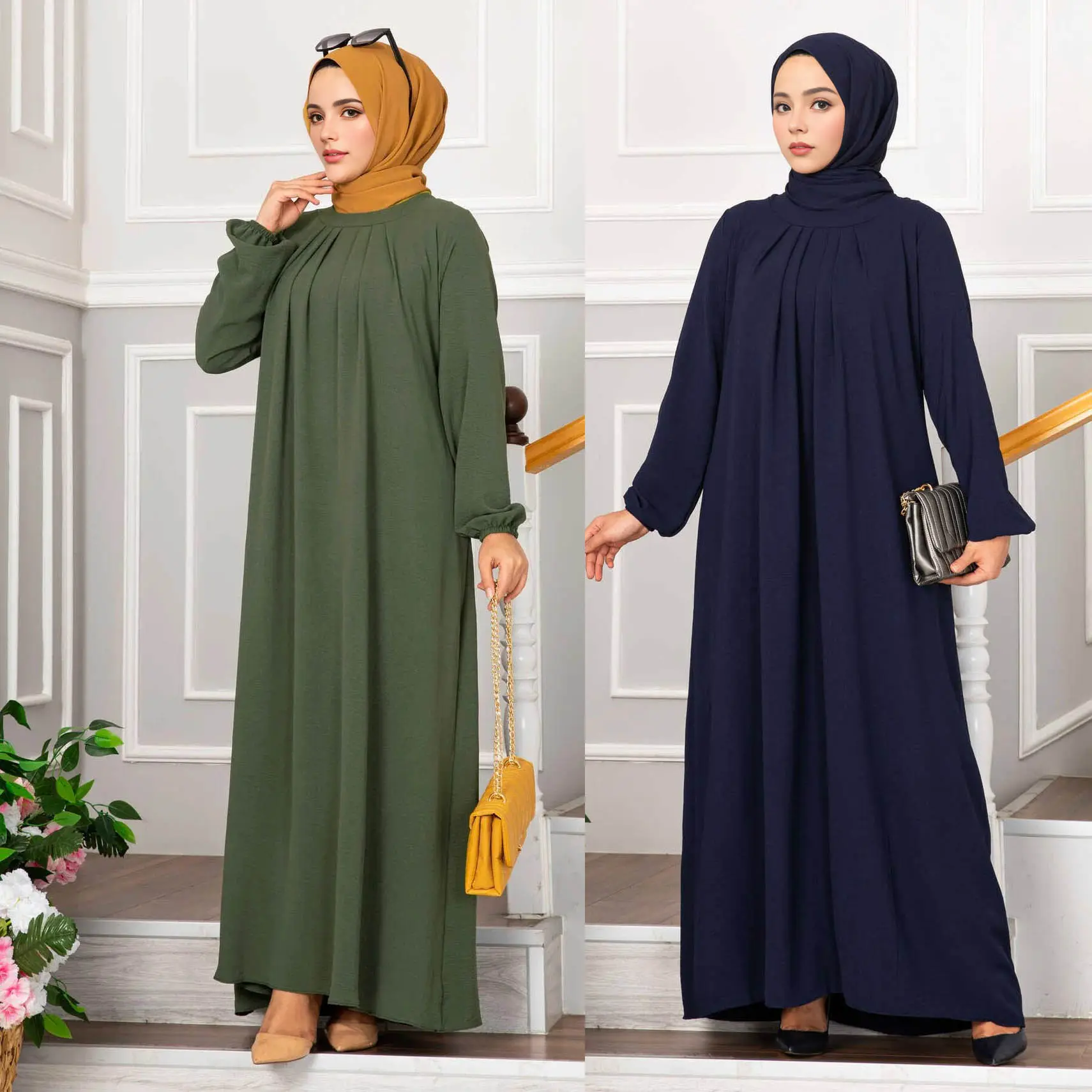 Yibaoli Fabricant 3 couleurs robes modestes dernières conceptions d'abaya simples 2023 nouveau dubai abaya robe musulmane femmes maxi