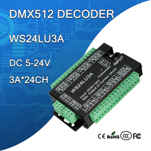Контроллер DMX512 на 24 канала, RGB-контроллер, модуль светодиодной ленты, самосвал с узлом WS24LU3A, светодиодный декодер с постоянным напряжением и общим анодом - Product Image 2