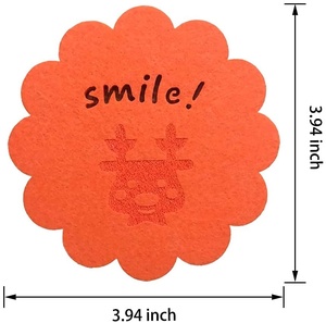 6件可爱彩色毛毡动物杯杯垫，适合家庭和厨房使用 - Product Image 3