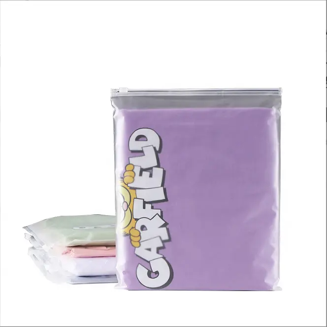 Custom cheap eva frosted zipper bag cpe transparent clothing zipper bag bra underwear ziplock t shirt packaging bag