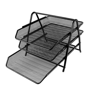 工場卸売オフィカルラックファイル3層金属紙トレイA4棚ファイルラック紙ファイルデスクトップストレージ - Product Image 4
