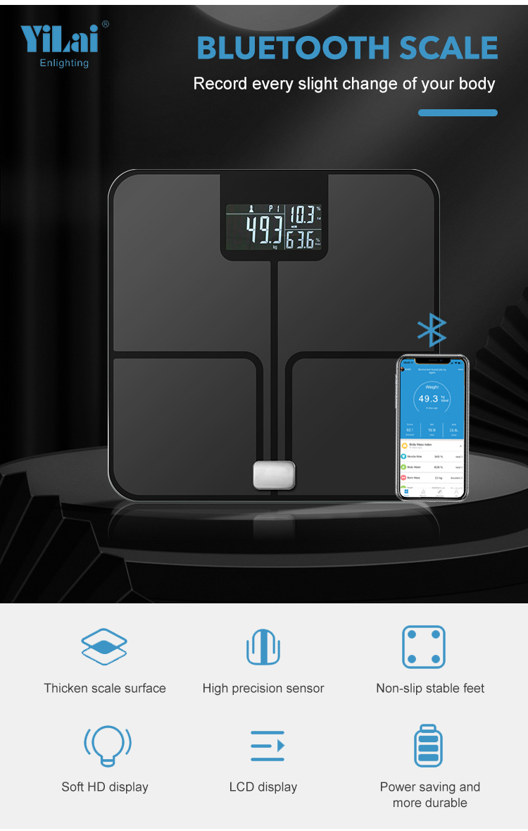 OEM/ODM Wholesale Modern Lcd Display Connection Body Fat Analysis Smart Healthy Body Fat Digital Scale