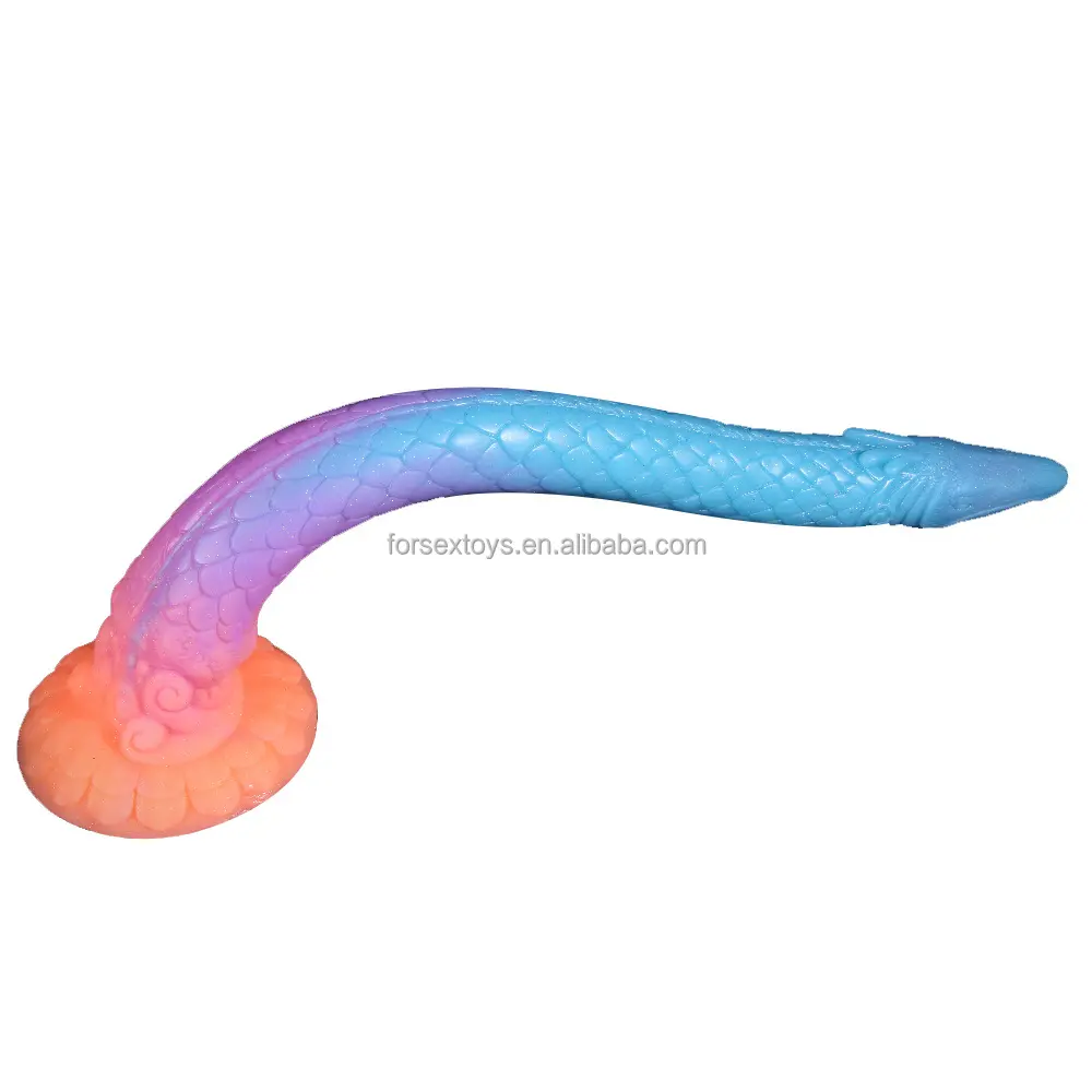 Huge Silicone Dragon Dildo,18.5" Long Anal Dildo Monster Alien Dildos Glow in The Dark Big Thick Large Butt Plug for Deepest Sex