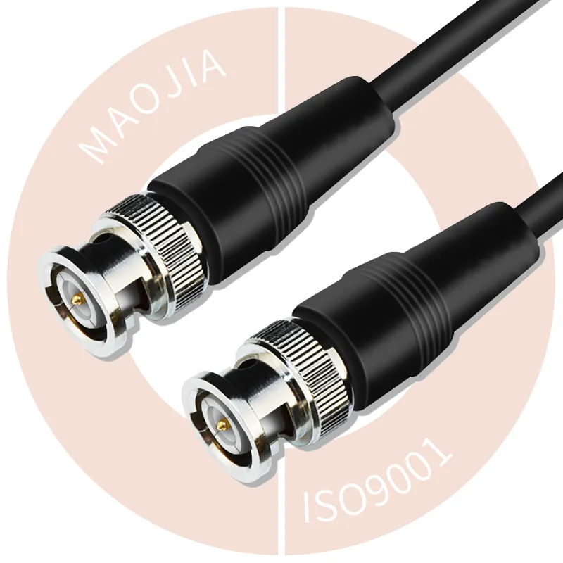 Cable bnc macho a macho, 75 Ohm, extensión de vídeo CCTV, RG58, RG59, RG174, Cable Coaxial RF, BNC a BNC