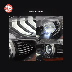 2037 czjf + RGB Edition ไฟหน้า LED สำหรับ Ford Mustang 2017 2018 2019 2020 2021 2022สวิตช์สีอัตโนมัติ20สี DRL