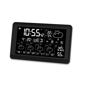 EWETIME-Estación Meteorológica wifi tuya, modelo inalámbrico, control táctil, reloj digital inteligente con temperatura interior y humedad - Product Image 3