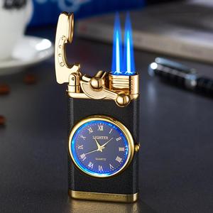 Double Flames Modern Rocker Arm LED <strong>Clock</strong> Display Torch <strong>Lighter</strong> Cute Design <strong>with</strong> Smart Features Wholesale <strong>Lighter</strong> <strong>with</strong> <strong>Clock</strong> - Product Image 3