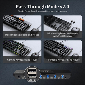 TESmart 4端口8K60 HDMI 2.1 KVM交换机，带ADI芯片EDID 4K144Hz，用于游戏4 PCs 1显示器USB 3.0 KVM切换器 - Product Image 6
