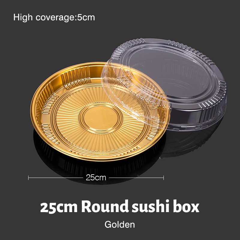 25cm luxury gold sushi box with lid