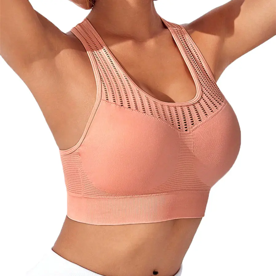Custom Women's High Support Breathable Quick Dry Yoga Sports Bra Lightweight Geometric Pattern Sportswear Plus Size for Adults