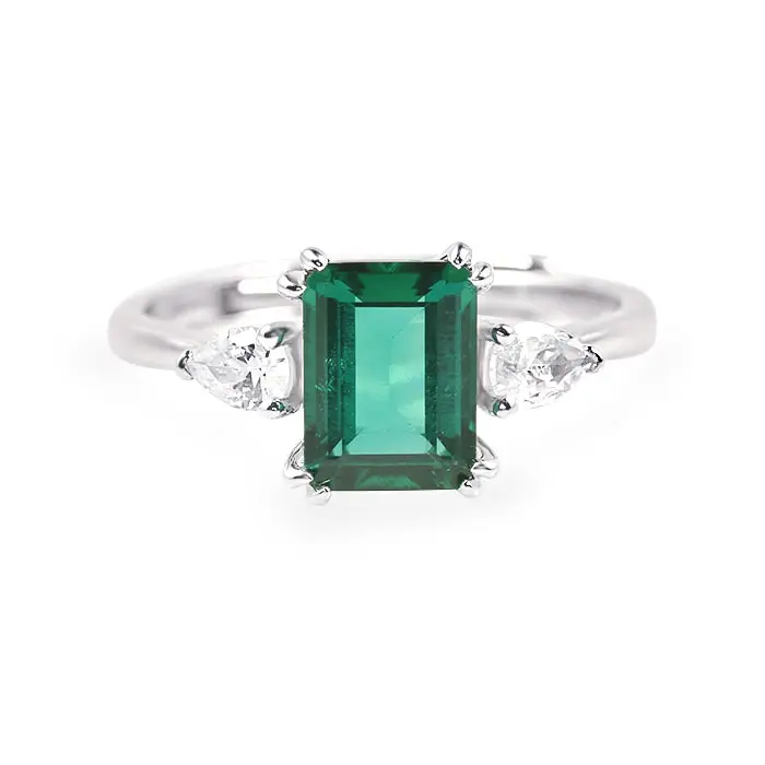 Элегантные женские кольца 925 стерлингового серебра кольцо 18k, позолоченное кольцо с Изумрудным Кольцом для женщин
