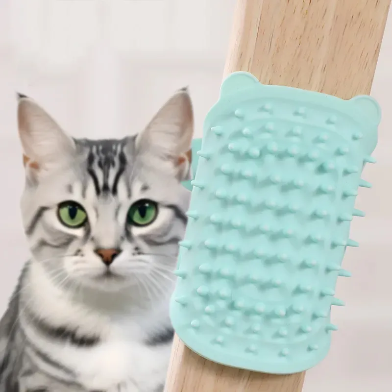 Peine de masaje para depilación de gatos, cepillo para rascar y frotar, aseo para gatitos, autolimpieza, esquina de pared, peines rascadores para gatos