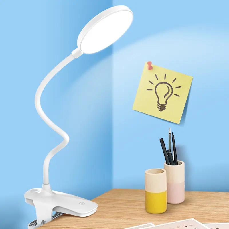 Amazon Offre Spéciale lampe de bureau Led avec alimentation USB, Clip pliable lit lecture livre veilleuse LED lampe de table blanche
