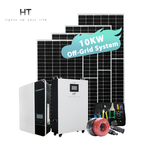 HT GÜNEŞ PANELI kiti kapalı ızgara 15kw 10kw 5kw güneş sistemi çözüm kapalı ızgara PV enerji sistemi komple Set 10KWH 20KWH LFP pil