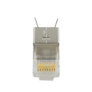 Kexint ขั้วต่อ8P8C RJ45 UTP ชุบทอง Cat6A/Cat7 FTP EZ สำหรับสายเคเบิลโทรศัพท์และการใช้งาน STP - Product Image 1