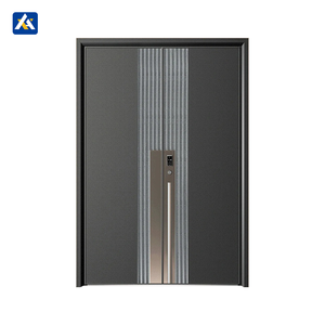 Moderne Amerikaanse Design Dubbele Massieve Veiligheidsdeuren Grote Buiteningang Voor Huis Front Aluminium Legering Met Afgewerkt Oppervlak - Product Image 3