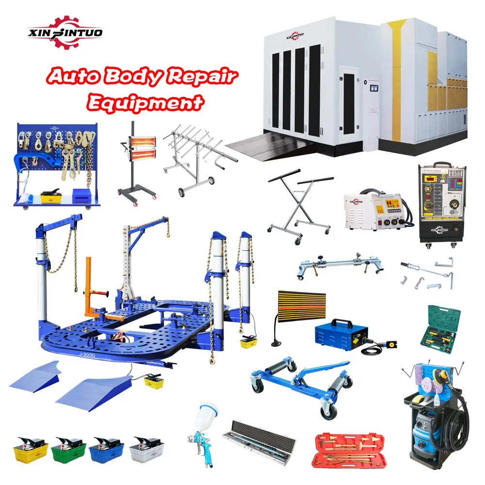 Xinjintuo, conjunto completo de equipo de garaje para vehículos, Banco de coche o máquina de marco de revestimiento, soporte de pintura, cabina de pulverización, equipo de reparación de carrocería