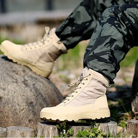 Stivali tattici da uomo scarpe antinfortunistiche da lavoro nel deserto scarpe da trekking da arrampicata stivali da esterno da uomo