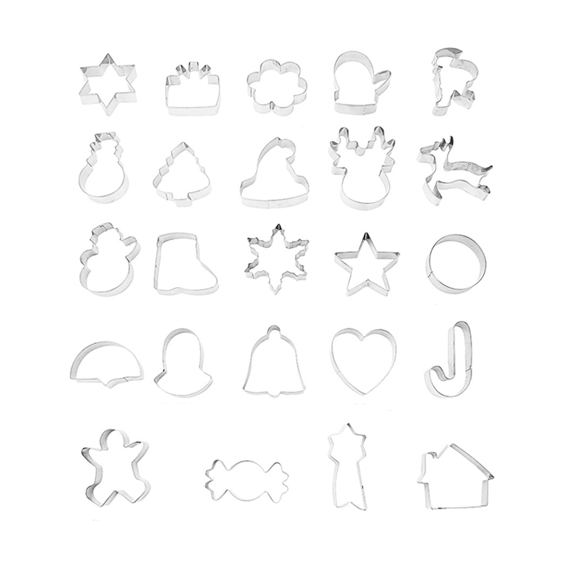 Grey-24 Pcs cookie cutter set