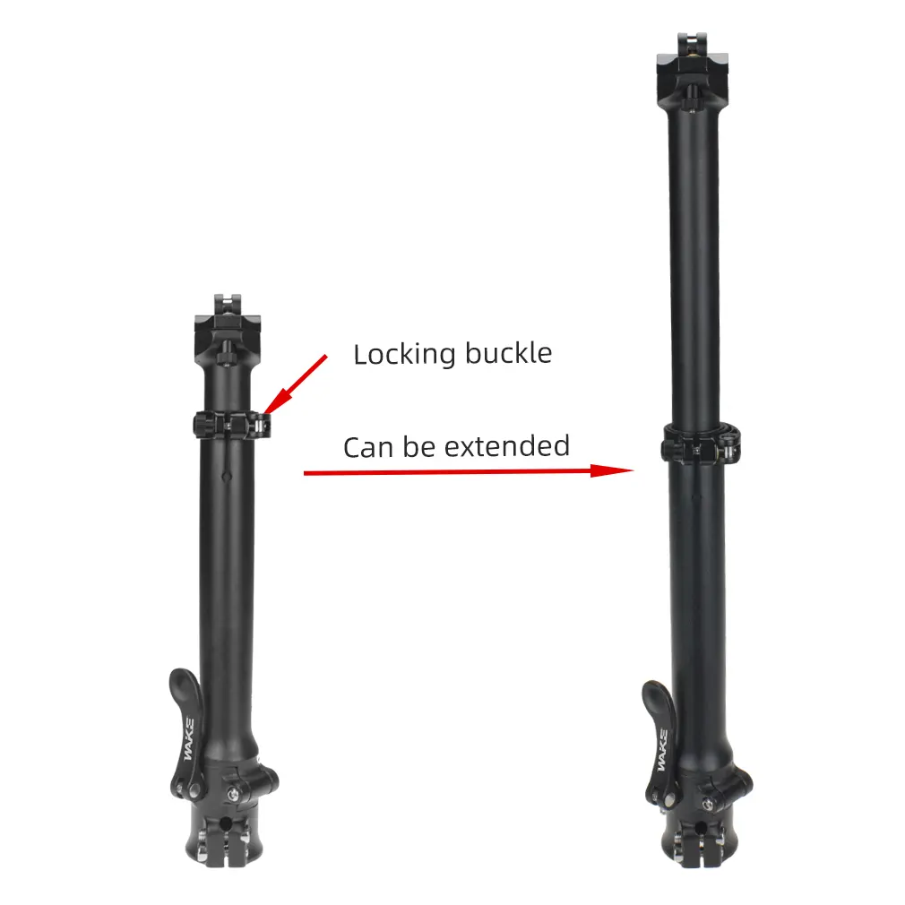 Klappbares Fahrrad-Standrohr zubehör handhabt die Stange. Faltrad-Stehrohr mit einziehbarem Griff, WAKE Cycling Fittings Riser