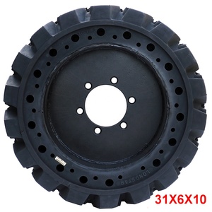 高負荷ソリッドスキッドステアタイヤ10-16.5タイヤソリッド10x16.5nhsスキッドローダー用サイドウォール穴付き