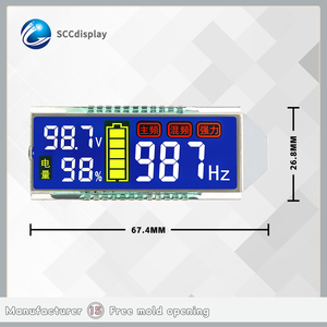 Pantalla LCD de retroiluminación HTN personalizada, amplio rango de temperatura, pantalla a Color de 7 segmentos, módulo de visualización de energía de almacenamiento de energía SJXDGN031