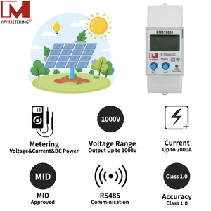 Medidor de energía CC MID de 400V y 1000V con registrador de datos Rs485 Modbus para cargador EV/energía solar fotovoltaica - Product Image 2