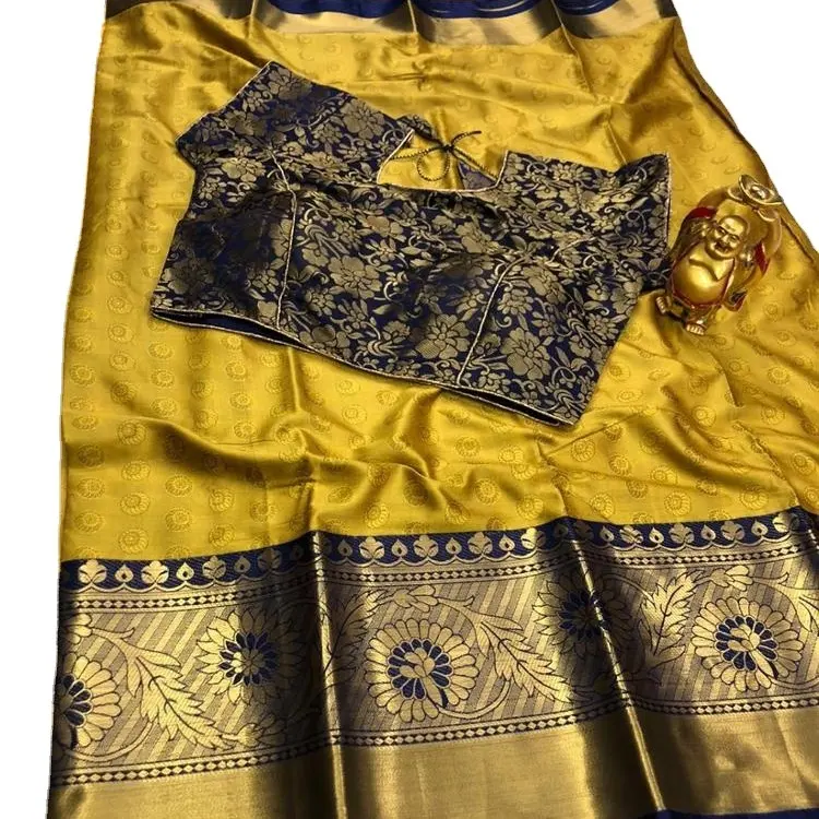 Saree-ropa de seda de algodón para mujer adulta, tejido indio, India y pakistaní, Saree / Sari/Shari, multicolor, 500