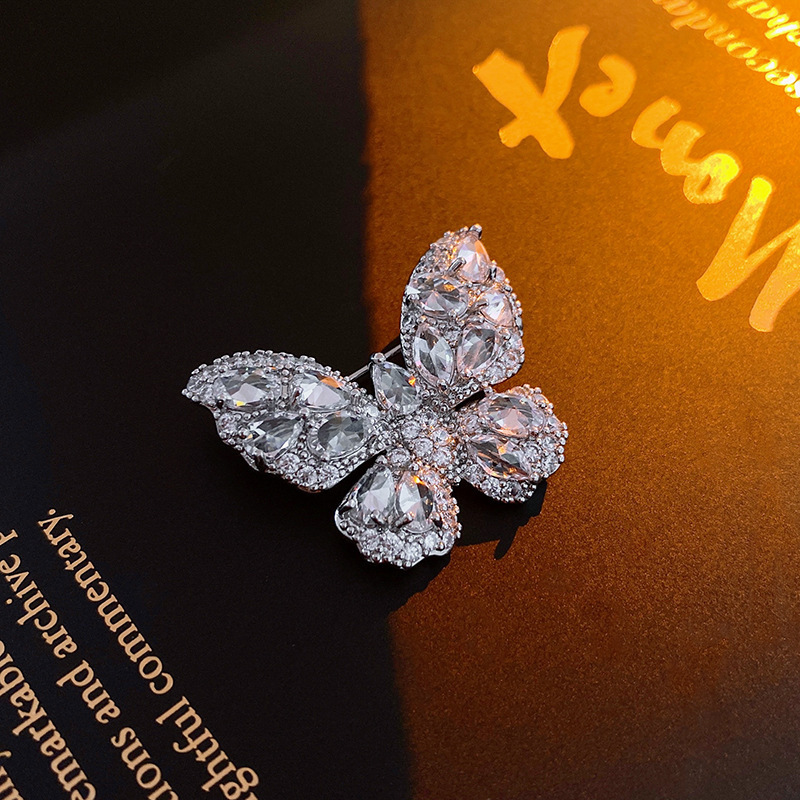 93# broche-Argent-papillon
