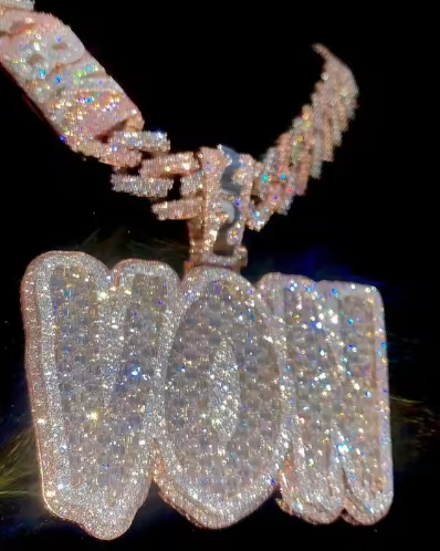 3'' baguette cut pendant