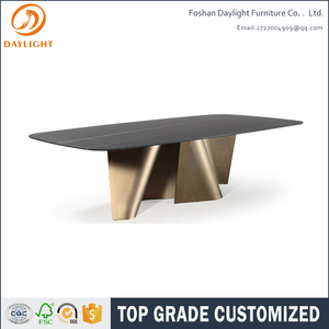 现代矩形设计餐桌黑色大理石餐桌 - Product Image 5