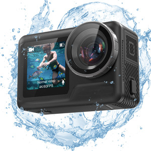 Ống kính kép 5K vlog nhỏ 170 độ 1080p cơ thể không thấm nước Wifi 4K 60fps thể thao Cam hành động & Thể thao Phụ Kiện máy ảnh - Product Image 1