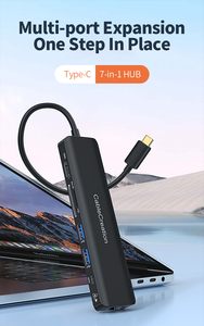 7 Port Usb C Hub tipi C Hdmi RJ45 Ethernet Usb 3.0 mikro Sd / TF kart okuyucu için Nintendo anahtarı Dongle - Product Image 2
