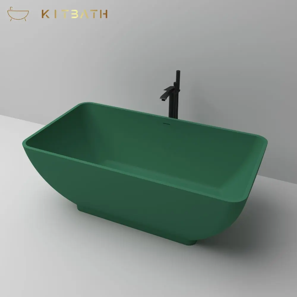 Vasca da bagno Freestanding in pietra artificiale vasca da bagno dal Design elegante vasca idromassaggio per adulti