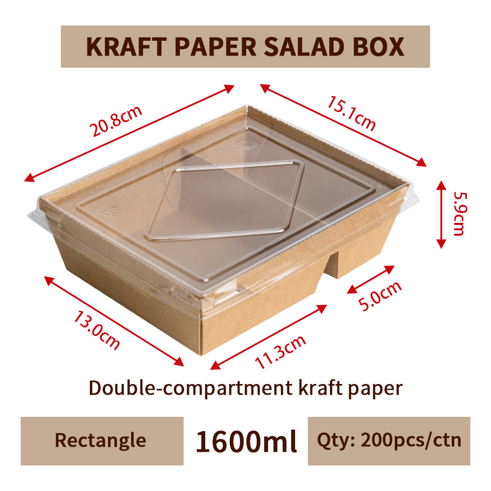 1600 mL Doppio scomparto (Carta kraft)