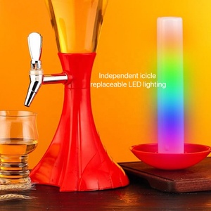 LED buz tüpü ile özelleştirilebilir 3L suyu dağıtıcı fabrika-Bar kulübü partisi için verilen taslak bira ve şarap kulesi-gıda sınıfı