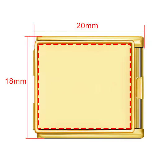 Gold-plated square 20*18mm-J1797-2