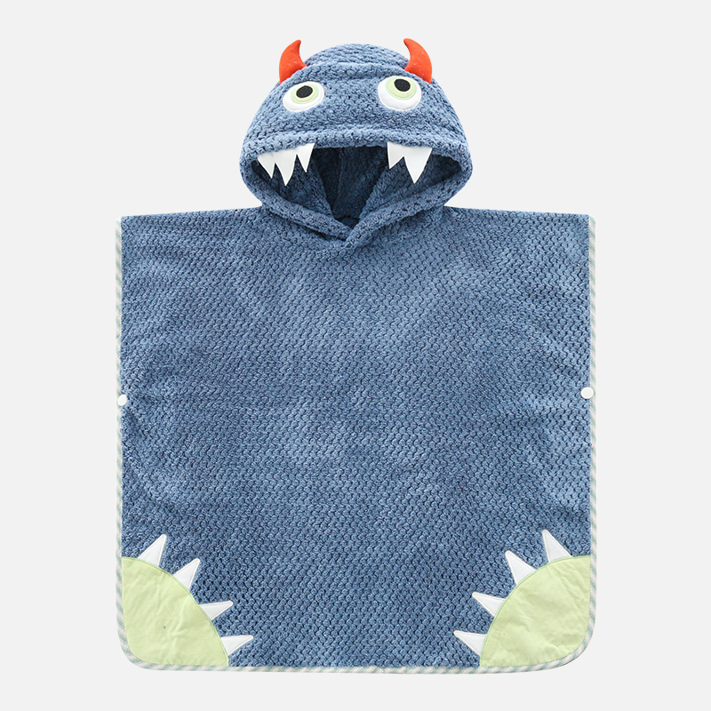Peignoir de bain Little monster bleu denim