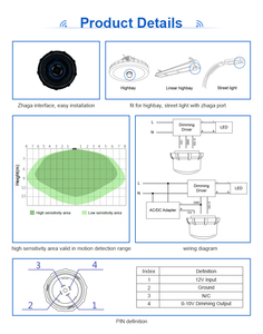 ZigBee-controlador de atenuación Zhaga, 0-10V, con sensor de movimiento de microondas o de luz diurna, sistema de control de atenuación inteligente - Product Image 4