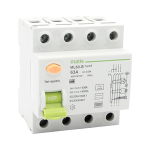 Matismart-disyuntor rccb, disyuntor 2p 40a 30ma rcd tipo b rcd con protección contra fugas - Product Image 1