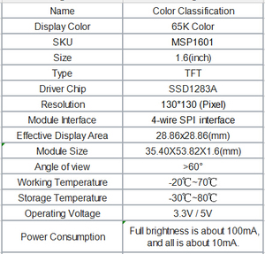 1,6 Inch OLED 1.6 "TFT IPS OLED Transflektive Modul LCD Display DIY SPI Serial Port 130*130 kommunizieren
