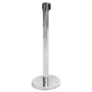 Đánh bóng thép không gỉ kiểm soát đám đông stanchion với 2m có thể thu vào vành đai rào cản - Product Image 6