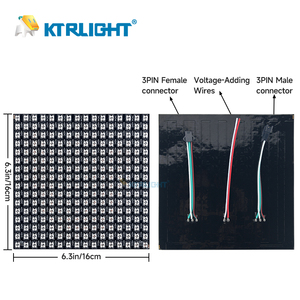 DC12V WS2812B pannello a matrice flessibile 16x16 LED Digital programmato lndividualmente indirizzabile a LED Pixel a colori schermo - Product Image 2