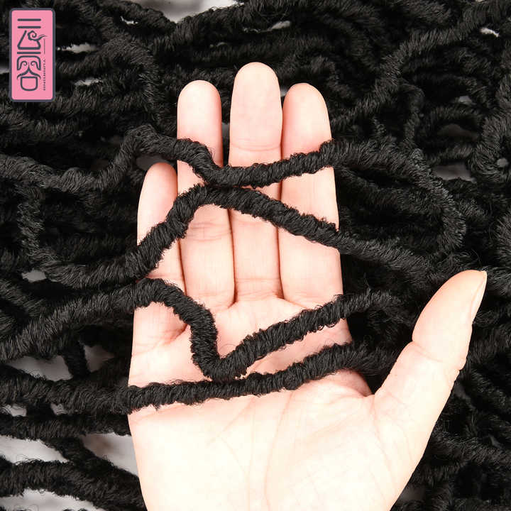 MYZYR 18inch Meche Senegalese Afro Kinki Curly Hair Extensions Fauxlocs Jumbo Nu Faux Locs Crochet Twist Braids