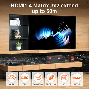 TESmart Matriz HDMI con Transmisión Extensor S/PDIF Salida de Audio 3 en 2 Salida Conmutador de Video 50M 1080p60hz 4k30hz Matriz HDMI - Product Image 2