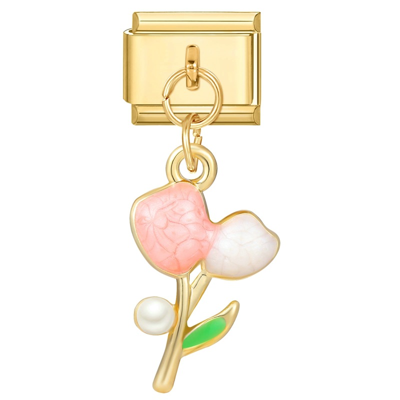 YWXH-49-Tulipán de doble cabeza con fondo dorado