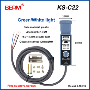 Sensore di codice colore luce verde/bianco interruttore fotoelettrico di rilevamento del colore KS-C22 DC10-30V sensore di codice colore - Product Image 2