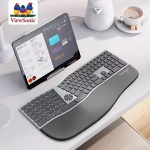 Teclado Multimedia ergonómico de modo dual Viewsonic, LED retroiluminado, portátil/ordenador de escritorio, host inalámbrico para carga Bluetooth - Product Image 1