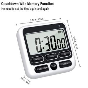 Schermo digitale Timer da cucina grande Display Timer digitale quadrato cottura Count up conto alla rovescia sveglia sonno cronometro orologio - Product Image 4