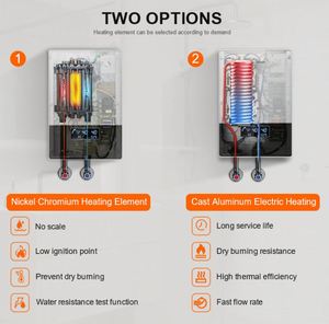 High Quality Touch <strong>LED</strong> 8000w-12000w 220V 3s Heating Cheap Price Multipiont Water Heater Electric Geyser - Product Image 4